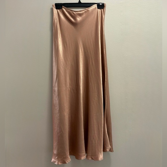 Zara Dresses & Skirts - Zara Textured Bronze Satin Maxi Skirt Women’s Medium Shimmer Elegant